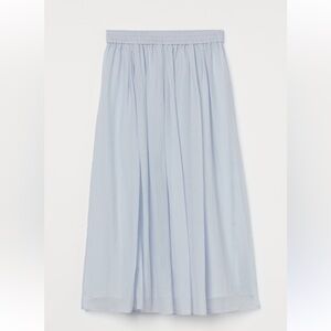 H&M Soft Blue Sheer Gathered Elasticated Waist Maxi Skirt. Size S
